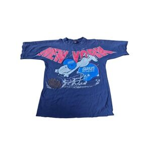 Vintage 1980s New York Giants Snoopy NFL T-Shirt Mens XL Blue Single Stitch Used
